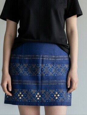 Hollister Abercrombie & Fitch Embellished Denim Mini Skirt Size 7 NWT